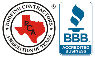 A red texas seal next to a blue bbb logo.
